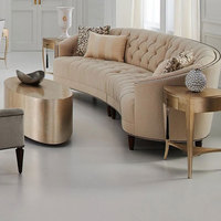 Table de luxe en bois massif avec incrustation de feuilles d'or, design antique européen, meubles de salon