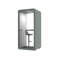 Cabines de bureau insonorisées fabriquées par panneaux acoustiques en bois cloisons de bureau maison préfabriquée de luxe avec chaise ordinateurs