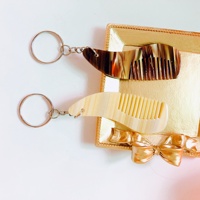 Porte-clés de poche en acétate acétique pour femmes et enfants, Mini pendentif, pierre de tortue, coloré, Portable, de voyage, avec Mini pendentif, peignes à cheveux