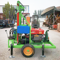 Plateforme de forage portable pour puits d'eau profonds de 200 m avec moteur diesel et boîte de vitesses, pour l'agriculture, la construction résidentielle et l'irrigation