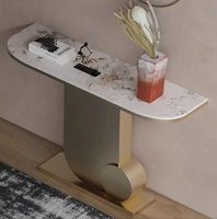 Console d'entrée moderne en marbre, table étroite de luxe léger, présentoir pour hall d'entrée, salon et salle à manger
