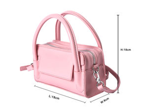 Bolso Tote de Cuero Rosa Liso a la Moda, Bolso de Mano Elegante para Mujer, Bolso de Hombro Moderno para Mujer, Bolso de Maquillaje para Chica - Product Image 6