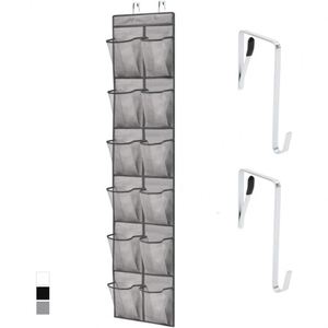 Over the Door 12-Pocket <b>Shoe</b> Organizer, Non-woven & Breathable Mesh with Heavy Duty Metal <b>Hooks</b> Over the Door <b>Shoe</b> Organizer - Product Image 1