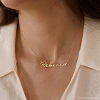 Collier pendentif personnalisé en acier inoxydable plaqué or 18 carats, cadeau bijou pour femme