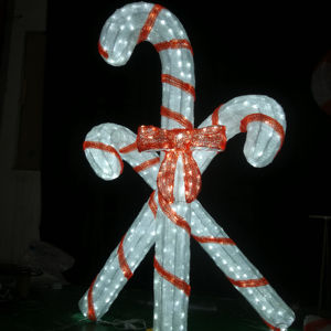 Motivo Navideño de Bastón de Caramelo Iluminado en 3D de Grado Comercial para Exteriores, Decoración de Jardín con Luces LED IP65 de 220v para Espectáculos de Luces en Centros Comerciales - Product Image 1