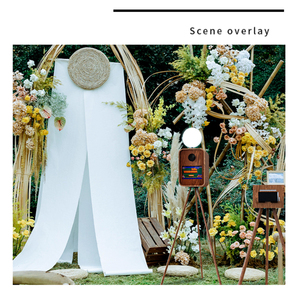 Cabina DE FOTOS portátil pequeña y ligera de estilo retro Diseño de madera Vintage para reuniones de boda y fiestas - Product Image 5