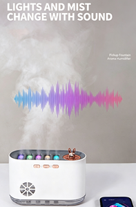 Nouveau Diffuseur d'Arômes Ultrasonique Musical, Grand Volume de Brume, Silencieux, pour Bureau, avec Lumière LED 7 Couleurs, Diffuseur d'Huiles Essentielles pour la Maison - Product Image 4