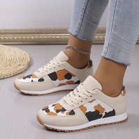 Chaussures de créateurs décontractées de luxe, baskets à lacets imprimées pour femmes, baskets à plateforme pour femmes