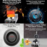 Plaques de gril antiadhésives de conception de dessus de table boule gaufrier électrique UFO forme Burger Maker Machine pour hôtel usage domestique vente