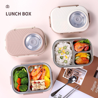Boîte à lunch bento mignonne en acier inoxydable 304 de grande capacité 1,2 L, 3 compartiments, étanche, passe au lave-vaisselle, sans BPA, utilisable au micro-ondes, pour enfants