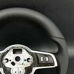 พวงมาลัยหนังสีดำสำหรับรถยนต์ VW <span class=keywords><strong>Golf</strong></span> Jetta Passat Polo <span class=keywords><strong>Sedan</strong></span> Touareg GTE MK6 B6 - Product Image 6