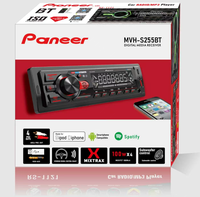 Autoradio Pioneer MVH-S255BT avec lecteur de carte RCA, source audio subwoofer, lecteur de disque, lecteur USB MP3, stéréo automobile