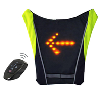 LED clignotant gilet vélo dos guidage lumière réfléchissant avertissement de sécurité vélo lumière sac à dos avec télécommande
