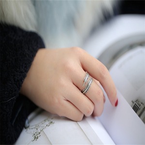 925 シルバー リーフ フェザー シェイプ リング シルバー オープンアジャスタブルリング 男性または女性用 - Product Image 3
