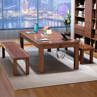Bureau multifonction moderne en bois massif avec tiroirs, durable pour le salon et le bureau, ensemble bureau et chaise de lecture
