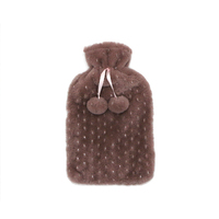 Vente directe d'usine : Bouillotte avec housse en peluche à petites paillettes et pompons