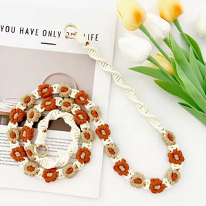 120คล้องกระเป๋ากล้องอเนกประสงค์สายคล้องโทรศัพท์มือถือลายดอกเดซี่ขนาดเล็กแบบถักมือ - Product Image 4