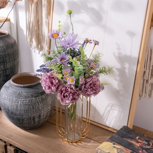 Bouquet de fleurs de pivoine artificielles Xuanruo en tissu tissé plastique pour décoration de mariage CF01387 - Product Image 2