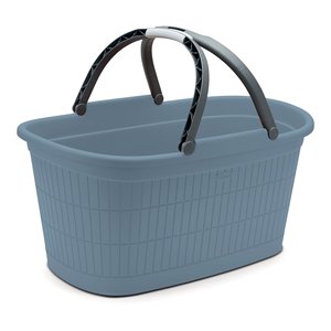 Cesta <b>plastica</b> riciclata con manici (58x38x29,5cm) DOMUS HOME COLLECTION Smoky blue 91203 - Product Image 1