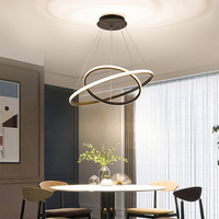 Lustre LED moderne personnalisé pour chambre à coucher et projets hôteliers, suspension circulaire en fer forgé
