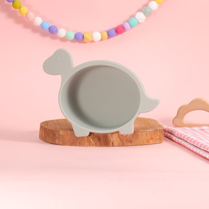 Miễn phí vận chuyển trong USA dễ thương khủng long thiết kế Silicone Feeding <span class=keywords><strong>Set</strong></span> bao gồm tấm và bát cho đồ ăn chức năng - Product Image 3
