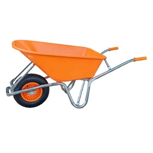 Carriola con Ruote in Gomma per Lavori Pesanti, Vasca in Plastica da 90L, Pneumatici in Schiuma PU, Attrezzi da Giardino e Costruzione - Product Image 1