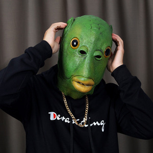 Masques de tête de poisson <span class=keywords><strong>bizarre</strong></span> vert, écologiques, d'horreur, effrayants, pour fête d'Halloween, TY2273 - Product Image 4