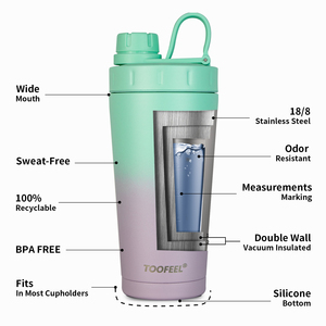 Botella Mezcladora Aislada de Acero Inoxidable de 600 ml con Logotipo Personalizado, Botella Deportiva para Gimnasio, Bebida Directa, Proteína de Suero, Libre de BPA, Ecológica - Product Image 2