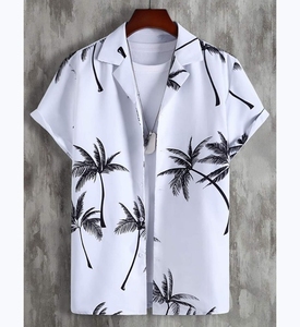 Chemise décontracté<span class=keywords><strong>e</strong></span> d'été personnalisé<span class=keywords><strong>e</strong></span> pour homme, à manches courtes, imprimé rayé, en tissu popeline de polyester respirant et écologique - Product Image 1