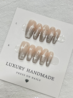 Lot de 10 faux ongles à presser personnalisés en gel peint à la main, forme cercueil, magnifiques et luxueux, en PMMA, les plus vendus