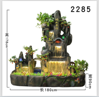 Fuente de cascada de resina decorativa para interiores