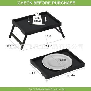 Yu Feifan Bamboo Breakfast <b>Tray</b> Rectangle Foldable <b>Storage</b> <b>Tray</b> For Home Use With One Compartment - Product Image 3