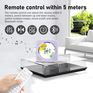 Lecteur CD portable mural BT5.0 avec radio FM, lecture USB/AUX, son HiFi, écran LED et télécommande pour la maison et le bureau - Product Image 4