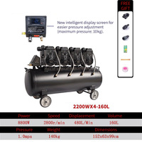 Compresseur d'air silencieux sans huile portable 220V, haute pression 8 bars, réservoir 50L, faible bruit pour usage industriel et domestique