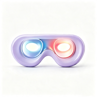 Masque oculaire intelligent pour le sommeil avec compresse chaude et froide et lumière de réveil 3-en-1, masque oculaire rechargeable pour l'aide au sommeil, le soulagement des migraines et des gonflements