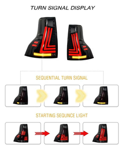 ไฟท้ายรถยนต์ดีไซน์ใหม่สำหรับ Toyota Prado ปี 2010-2021 12V ไฟเบรกหลัง ไฟท้ายใหม่ - Product Image 5