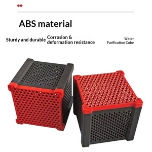 Boîte de stockage de médias filtrants pour aquarium, cube en maille <span class=keywords><strong>creuse</strong></span> avec culture de bactéries pour la purification de l'eau, matériau PP - Product Image 4