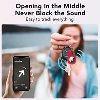 Étui compatible avec AirTags avec porte-clés, étui anti-rayures pour AirTag, porte-clés GPS pour collier d'animal de compagnie/valise/sac/clé