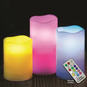 Fernbedienung Farbwechsel LED Flame less Mood Wax Candles