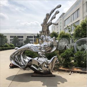 Escultura Moderna de Acero Inoxidable Pulido a Espejo EX071, de Buena Calidad, para Decoración de Exteriores - Product Image 1