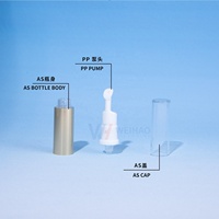 Flacon en plastique personnalisé pour sérum, essence, crème et soin de nuit, avec placage électrolytique or ou argent, 5ml, 10ml, 12ml, 15ml