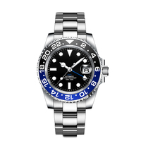 Мужские механические автоматические часы класса люкс Montre Homme, водонепроницаемые до 10 АТМ, из нержавеющей стали, с настоящим сапфировым стеклом, механизм GMT SL3032
