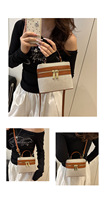 Sac messager imperméable en cuir PU géométrique de forme encadrée pour femmes Senjia, décoration en pompon, doublure en nylon, fermeture à glissière