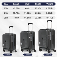 Stock disponible aux États-Unis, livraison gratuite, ensemble de 3 valises, avec ouverture frontale, serrure approuvée TSA, valise rigide, support du dropshipping