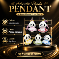 Joli pendentif en peluche Panda, jouet doux en peluche courte, poupée en coton PP, porte-clés à habiller pour cadeau et fête