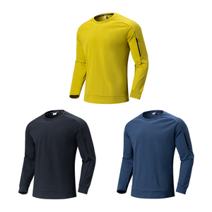 Custom Back Hem Strip Lightweight Stretchy <b>Tshirts</b> Mens Fitness 1/4 Zipper <b>Tshirt</b> - Product Image 4