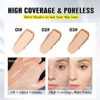 Poudre compacte imperméable en gros pour maquillage quotidien, longue tenue, fini velours mat, poudre pressée pour le visage, contrôle du sébum pour femmes