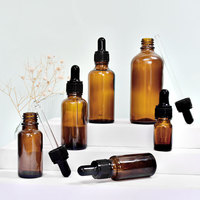 Bouteilles compte-gouttes en verre ambré pour huiles essentielles 5ml 10ml 20ml 30ml 50ml 100ml avec bouchons noirs et compte-gouttes en verre pour l'aromathérapie
