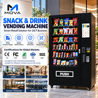 Distributeur automatique de boissons et de snacks à écran tactile, avec convoyeur spiralé, système de livraison par chaîne, refroidissement par compresseur et surveillance à distance