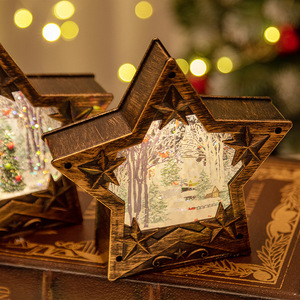 Nouvelle lampe en cristal en forme d'étoile à cinq branches pour Noël 2024, artisanat en plastique, décoration de Noël, cadeaux - Product Image 4